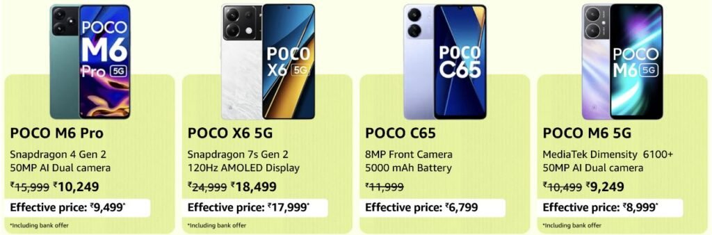 Amazon Prime Day Sale 2024 -Offers on POCCO smartphones