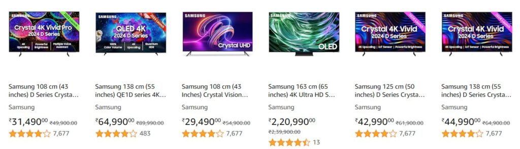 Amazon Prime Day Sale 2024 -Samsung Smart TVs